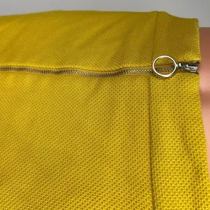 Promod Mustard Yellow Zip Front Pencil Straight Mini Athletic Golf Skirt Size 8 thumbnail 4
