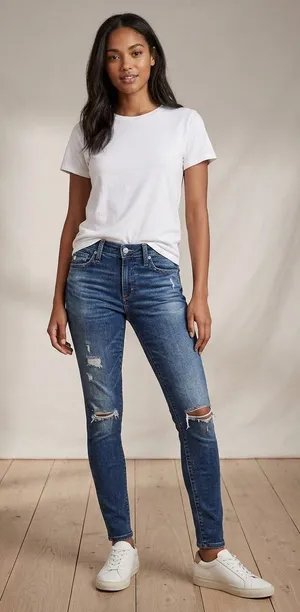 AG Adriano Goldschmied Farrah Skinny Ankle High Rise Distressed Jeans thumbnail 1