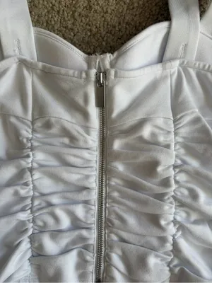 Reformation Linnea going out rush white summer sleeveless Knit Top size xs thumbnail 7