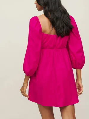 Reformation Farley Dress Corvette Hot Pink Mini Babydoll Size 10 thumbnail 3