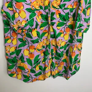 Printfresh Orange Cat & Fruit Purple Long Sleeve Pajama Rare Womens Dress 3XL thumbnail 10