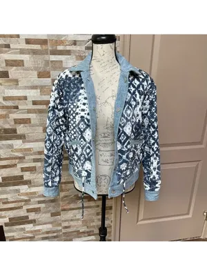 BLANK NYC Anthropologie Reversible Patchwork Denim cotton Jean Jacket XS fits M thumbnail 16