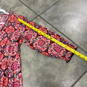 Natural Life Pink Red Floral Paisley Boho Tunic Dress Sz S Boho Cottagecore Cute thumbnail 8