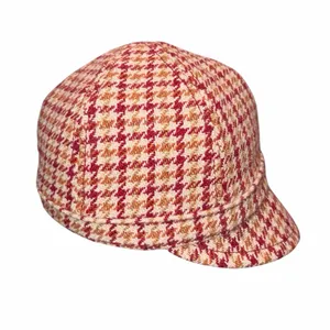 Goorin Bros. Wool Blend Houndstooth Newsboy Military Cadet Style Hat Cap Small thumbnail 6