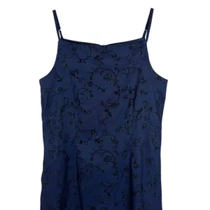 Just Kidding by La Belle Navy Blue Glitter Floral Mini Dress Size Small thumbnail 2