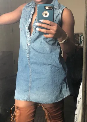 Oversized Denim Dress Blue Size M thumbnail 2