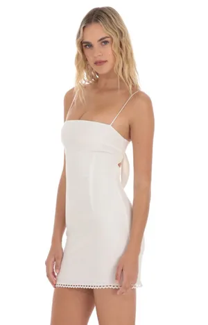 Lucy in the Sky White Open Tie Back Dress thumbnail 4