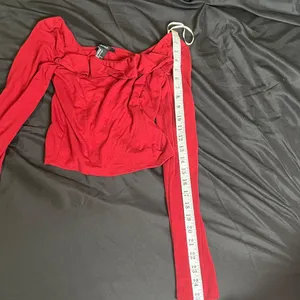 Forever 21 Ruffled Red Crop Top Square Neck thumbnail 8