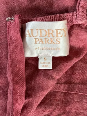 Audrey Parks Francesca’s Rust Rose Tie Back Wide Leg Jumpsuit Size S thumbnail 4