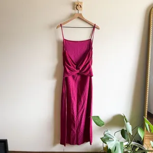 New Reformation Breslin Dress - Pink Sparkle Size XL thumbnail 5