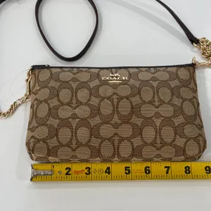 Coach Zip Top Crossbody Purse in Signature Canvas 91679 NWOT thumbnail 7