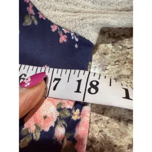 Women's P.S. Kate Long Sleeve Tee M Beige Navy Floral thumbnail 4