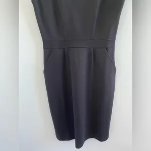 Quince Black Ultra Stretch Ponte Knit Cap Sleeve Dress Size Medium Minimalist thumbnail 6