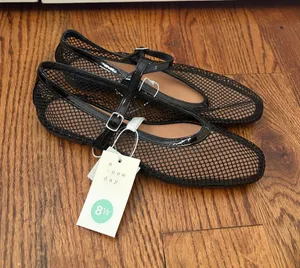 A New Day Black Issa Mesh Mary Jane Flats Size 8.5 New with Tags thumbnail 1