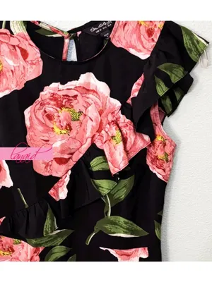 Miss Selfridge Floral Print Asymmetric Frill Skater Dress Cap Sleeve Ruffle Mini thumbnail 7