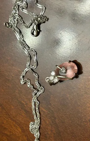 necklace pendant 925 sterling silver pink thumbnail 1