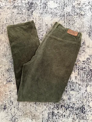 Vintage green Corduroy high Waisted Pants thumbnail 1