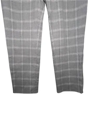 Zara Grey And White Stretchy Plaid Professional Office Tapered Ankle Trousers thumbnail 4