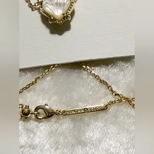 Brynne Shell Gold Short Pendant Necklace and Earring Set thumbnail 7