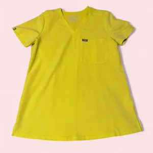 Figs Yellow Catarina Technical Scrub Short Sleeve V-Neck Pocket Top thumbnail 1