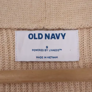 Old Navy Cardigan Women S Livaeco Beige Ribbed Knit Open Front Longline Exc thumbnail 2