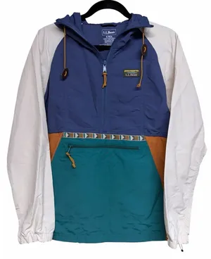 L.L.Bean Mountain Classic Anorak‎ Jacket Multi Teal Indigo Women's Size Small thumbnail 1