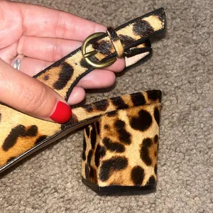 J.Crew Slingback Block Heel Pump Leopard‎ Calf Hair Leather Rich Mohagany 7.5 thumbnail 6
