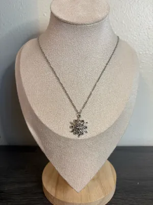 Handmade Silver Floral Sun Necklace thumbnail 2