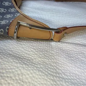 Vintage Dooney & Bourke Baby Blue Signature Crescent Hobo Shoulder Bag Y2K Purse thumbnail 3