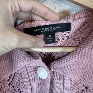 Marc New York Womens Coquette Cardigan Sweater Size M Dusty Pink Pearl Button thumbnail 2