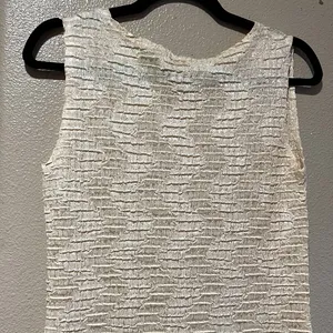 VTG Sleeveless Ruched Textured Tank Top Butter Yellow Coastal Beach‎ top size S thumbnail 4