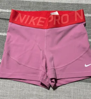 Nike Pro Dri-FIT‎ Women Small Pink Red Compression Athletic Shorts thumbnail 1