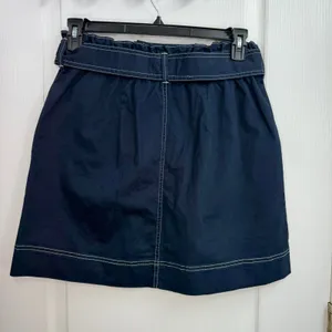 NEW Free Assembly navy‎ paper bag belted mini pocket cotton stretch skirt casual thumbnail 3