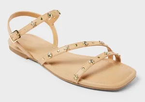 Universal Threads Womens Tan Sea Life Charm Strappy Sandals Square Toe Size 6 NEW thumbnail 1