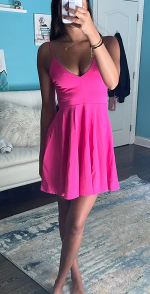 NWT boutique pink dress Size M thumbnail 3
