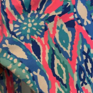 Lilly Pulitzer Luxletic Floral Weekender Leggings Tiki Pink And Light Blue Sz S thumbnail 8