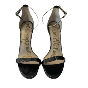 Sam Edelman Patti Black Patent Ankle Strap Sandals Heels Size 9 thumbnail 4