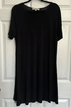 Loft women’s black dress. Size large. thumbnail 1