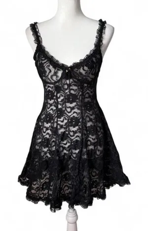 Black Lace Babydoll Slip thumbnail 1
