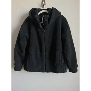 Fabletics Black Teddy Lotta Cocoon Sherpa Zip Hoodie Jacket XS Oversized Warm thumbnail 6
