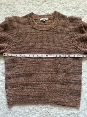 Madewell Prentiss Sweater Spacedye Shoulder Tuck Pullover Autumn Brown Sz L thumbnail 11