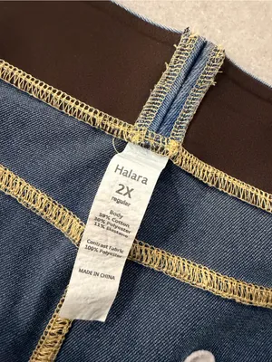 NWOT Halara Size 2X Pull On Wide Leg Jeans Blue Stretch Denim High Rise Regular thumbnail 9