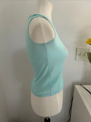 😻💘 Custest y2k Las Vegas Women’s Light Blue Ribbed Tank Top thumbnail 3