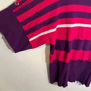 Cable & Gauge Womens Size Large Boatneck Dolman Sleeve Sweater Purple Pink Color thumbnail 5
