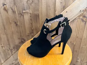 Madden Girl women’s black peep-toe high heel sandals, size 6.5 thumbnail 3