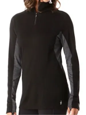 NWT SmartWool Sport 250 Merino Long Sleeve 1/4 Zip Top Black Grey Size Small thumbnail 1