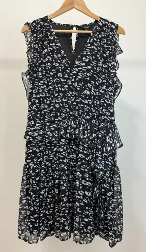 Simply Vera Vera Wang Animal Print Ruffle Sleeveless Dress XL NWT thumbnail 1