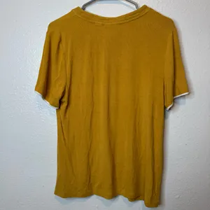Maeve by Anthropologie What’s The Hap Golden Yellow Sweet Tie Neck Ribbed Tee L thumbnail 5