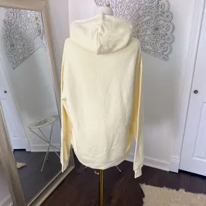 New Butter Yellow Fleece Lined "Home By 3" hoodie Sweater Size M thumbnail 3