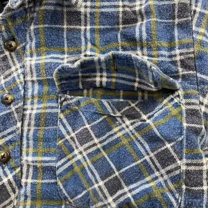 Grit Iron Workwear M Button Up Sherpa Lined Flannel Hooded Jacket Blue thumbnail 5